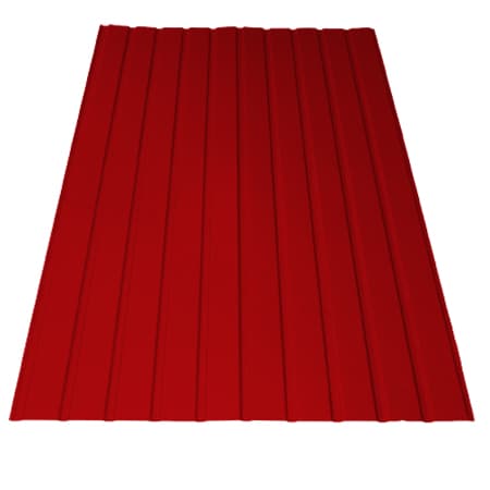 KTR T8 trapézlemez / Tető / 3100mm hosszúság / 0.4mm vastagság / RAL 3011 - meggypiros / antikondenzált filc bevonattal KTR T8 trapézlemez / Tető / 3100mm hosszúság / 0.4mm vastagság / RAL 3011 - meggypiros / antikondenzált filc bevonattal
